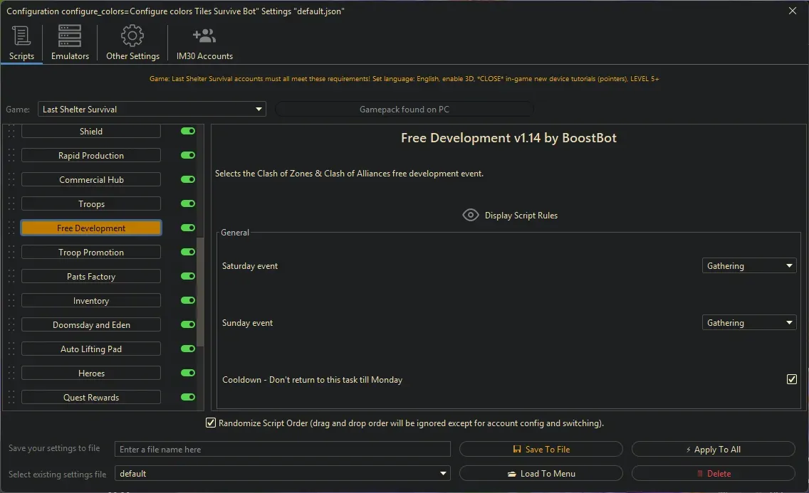 Last Shelter Survival Bot - Free Development