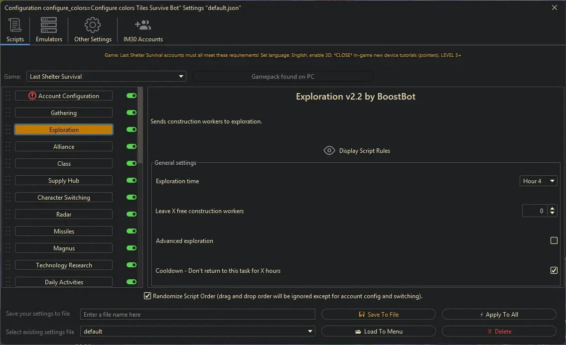 Last Shelter Survival Bot - Exploration