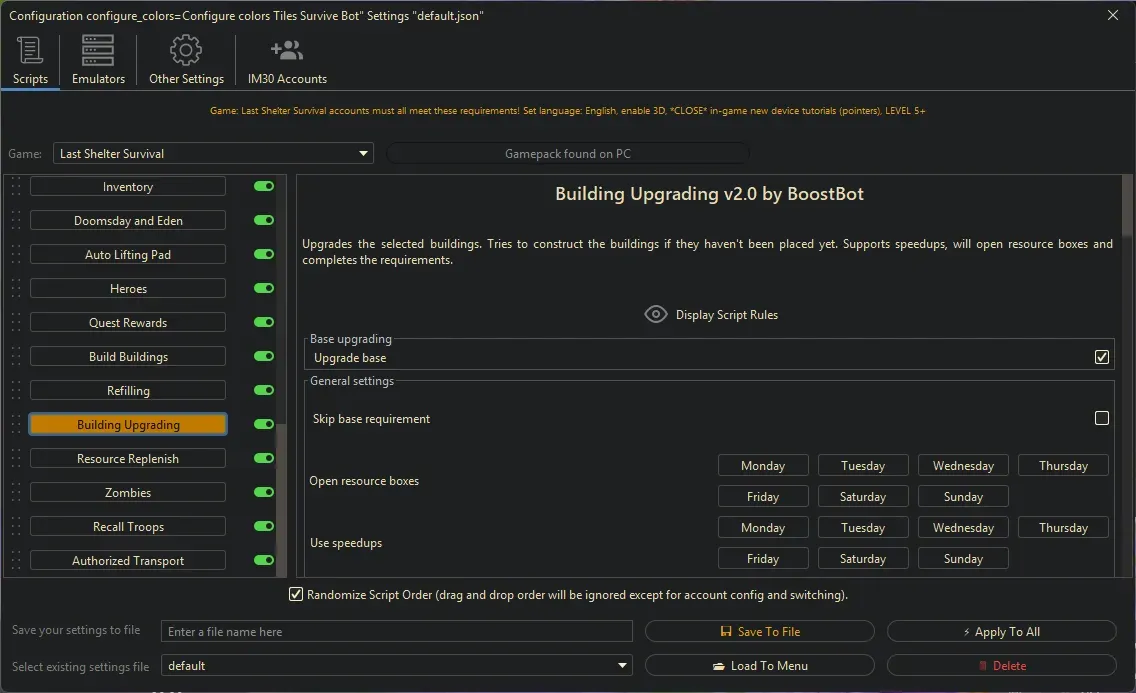 Last Shelter Survival Bot - Building Upgrading